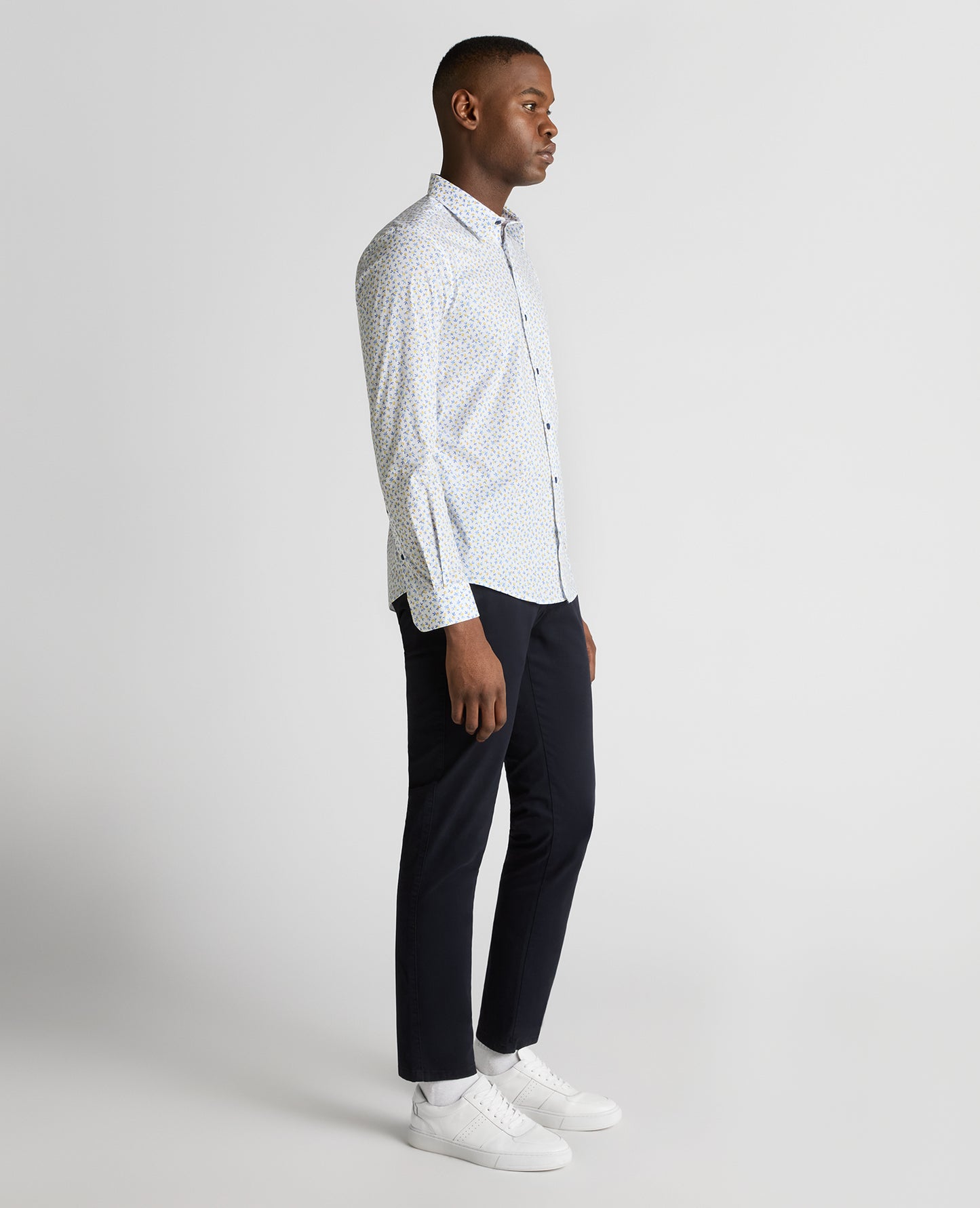 Regular Fit Print Cotton-Stretch Shirt