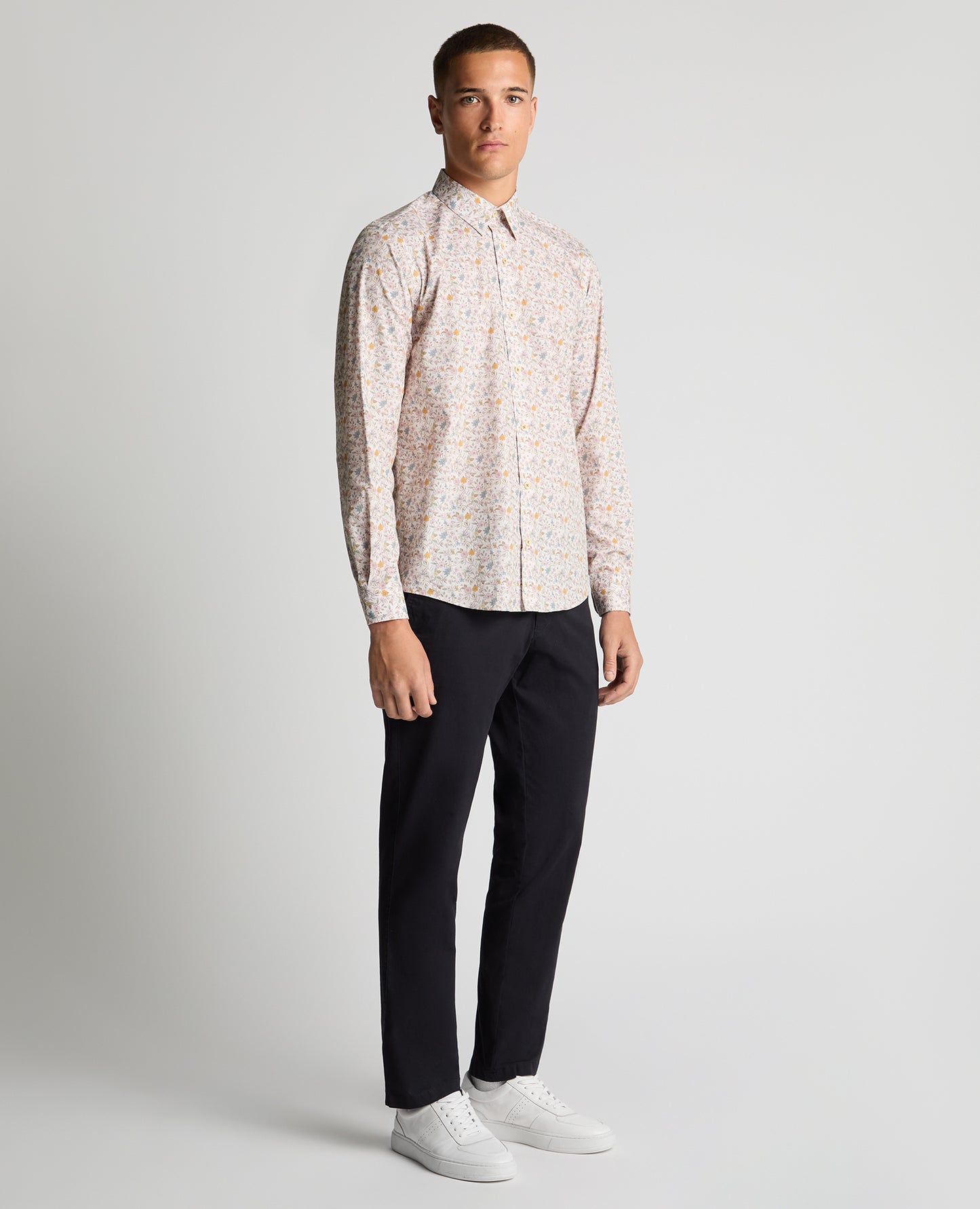 Regular Fit Print Cotton-Stretch Shirt