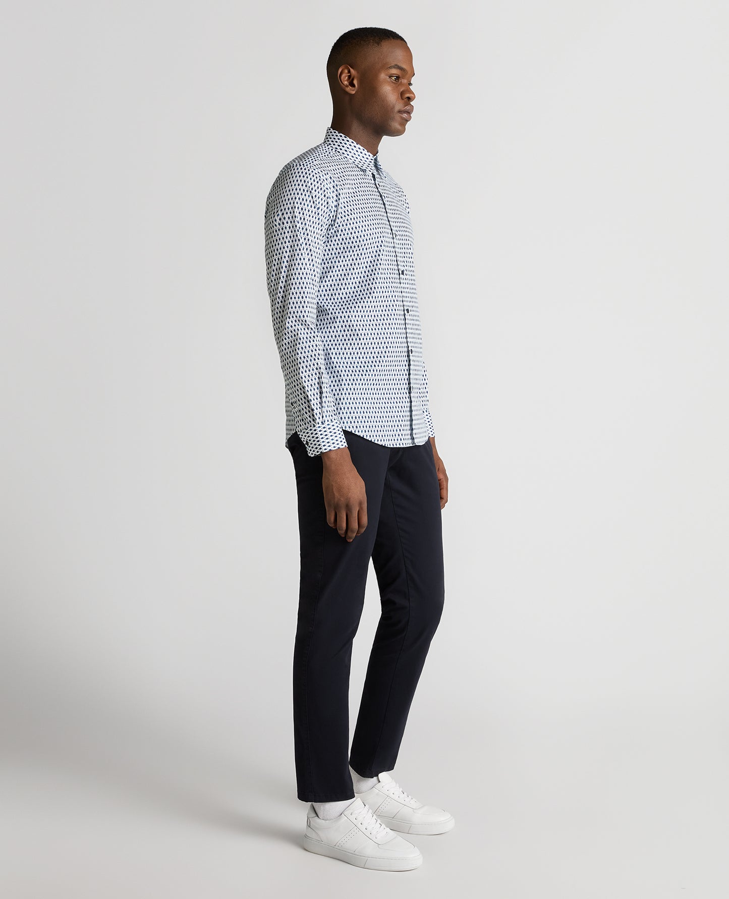 Regular Fit Print Cotton-Stretch Shirt