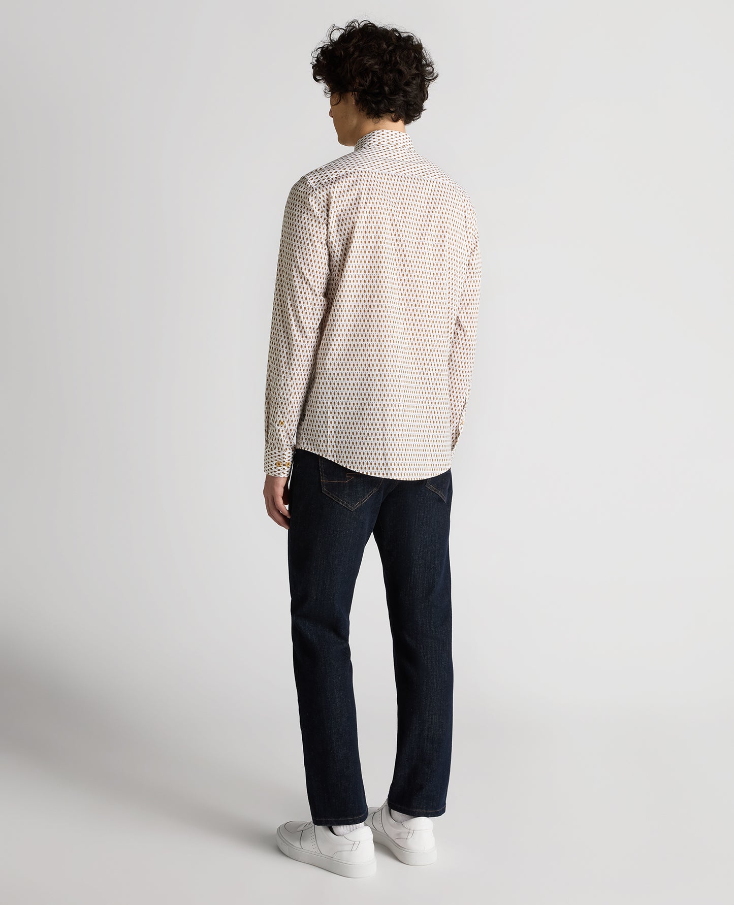 Regular Fit Print Cotton-Stretch Shirt