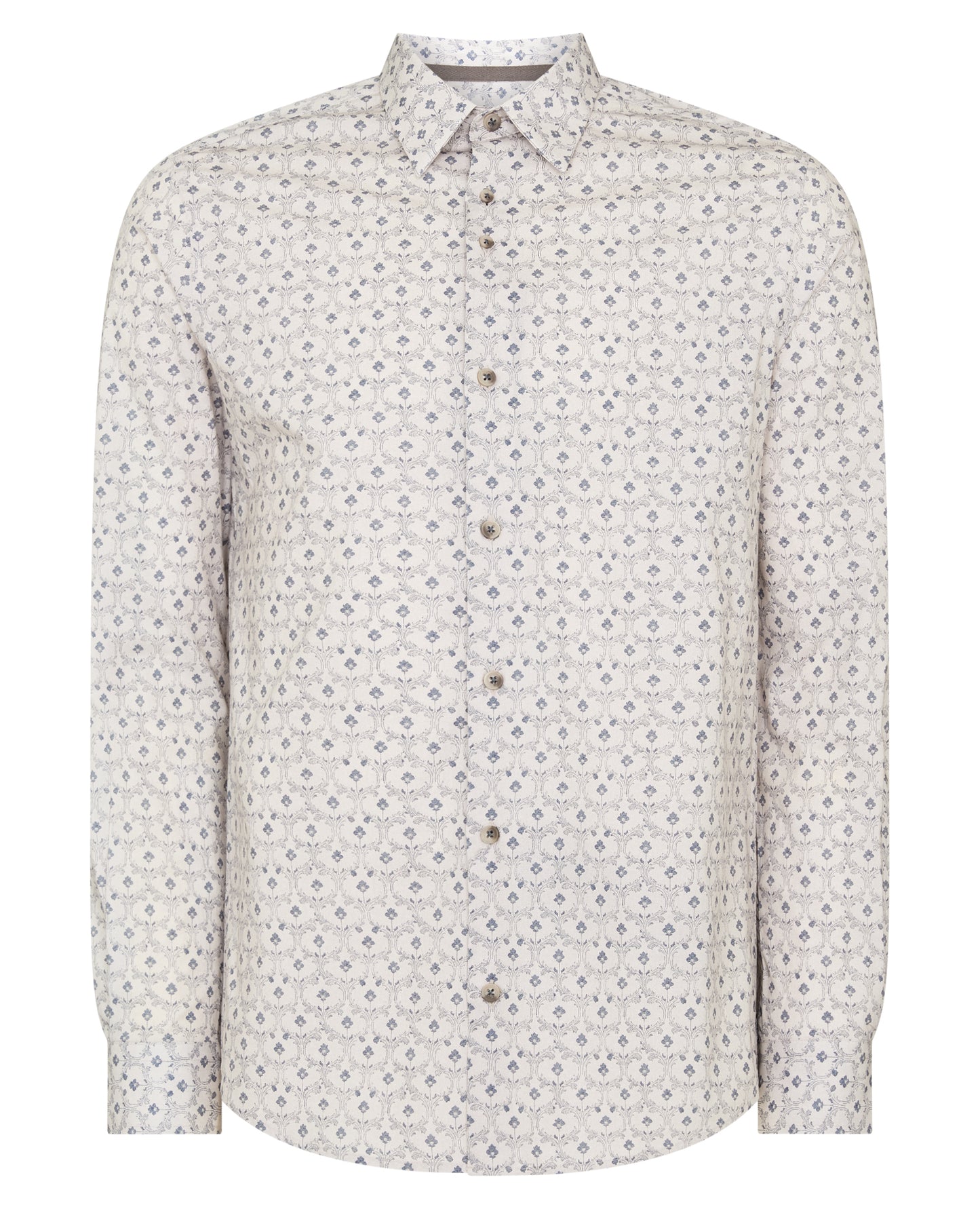 Regular Fit Print Cotton Stretch Shirt