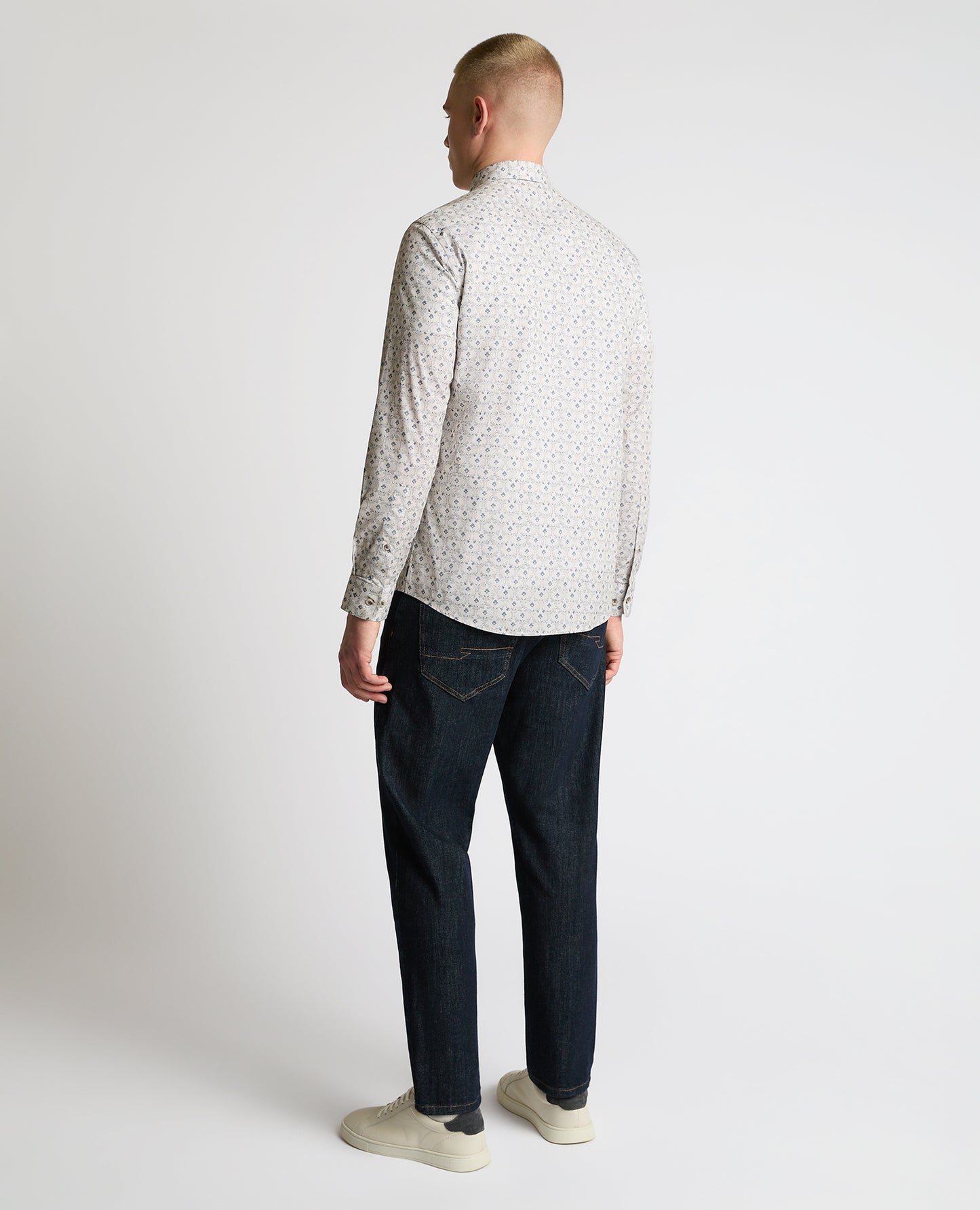 Regular Fit Print Cotton Stretch Shirt