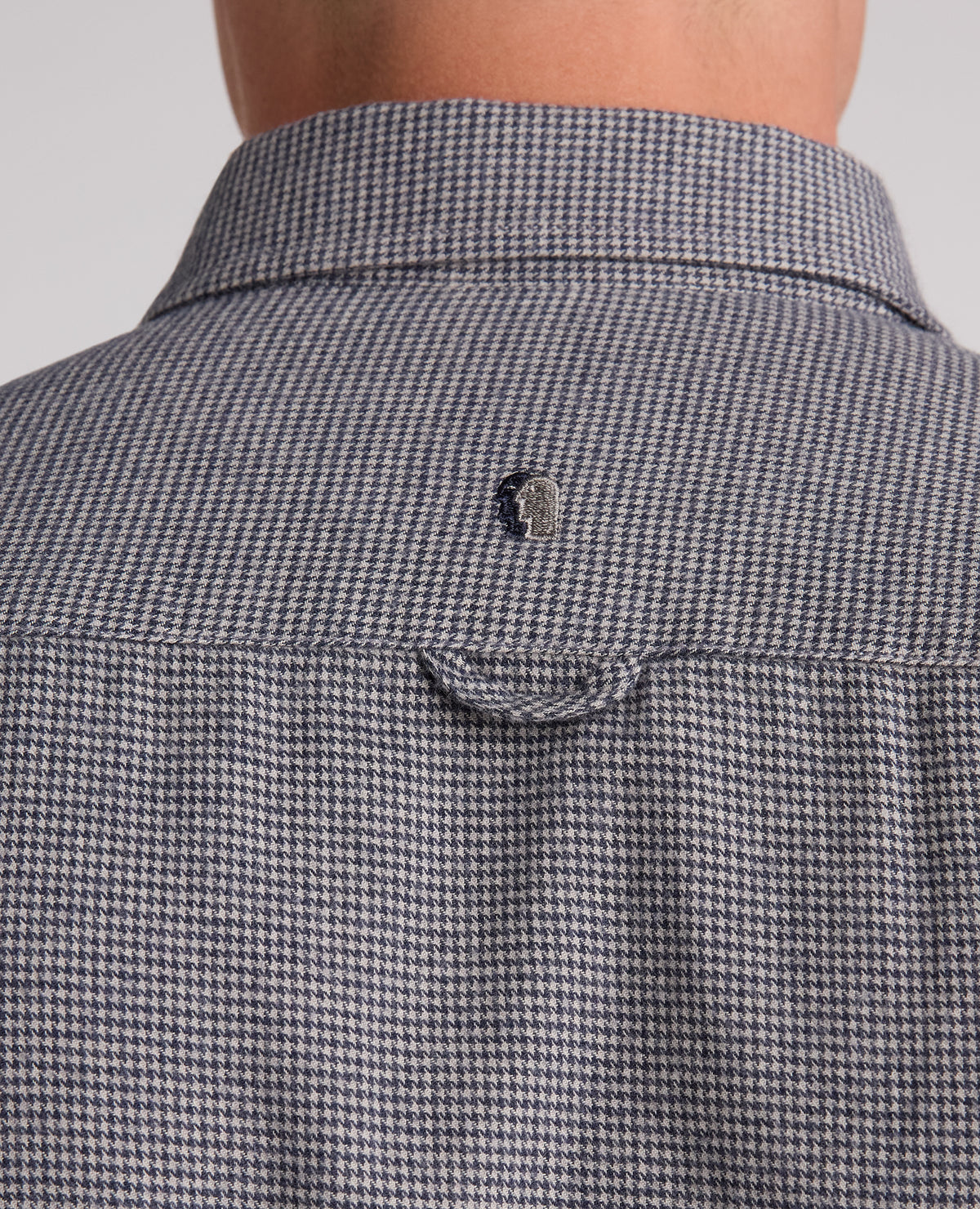 Blue Micro Houndstooth Stretch Shirt