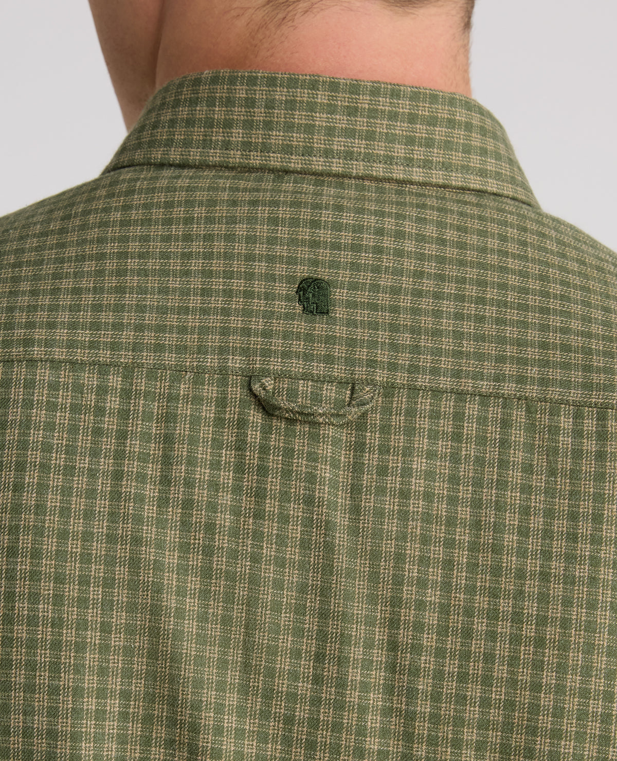Green Checked Cotton Blend Shirt