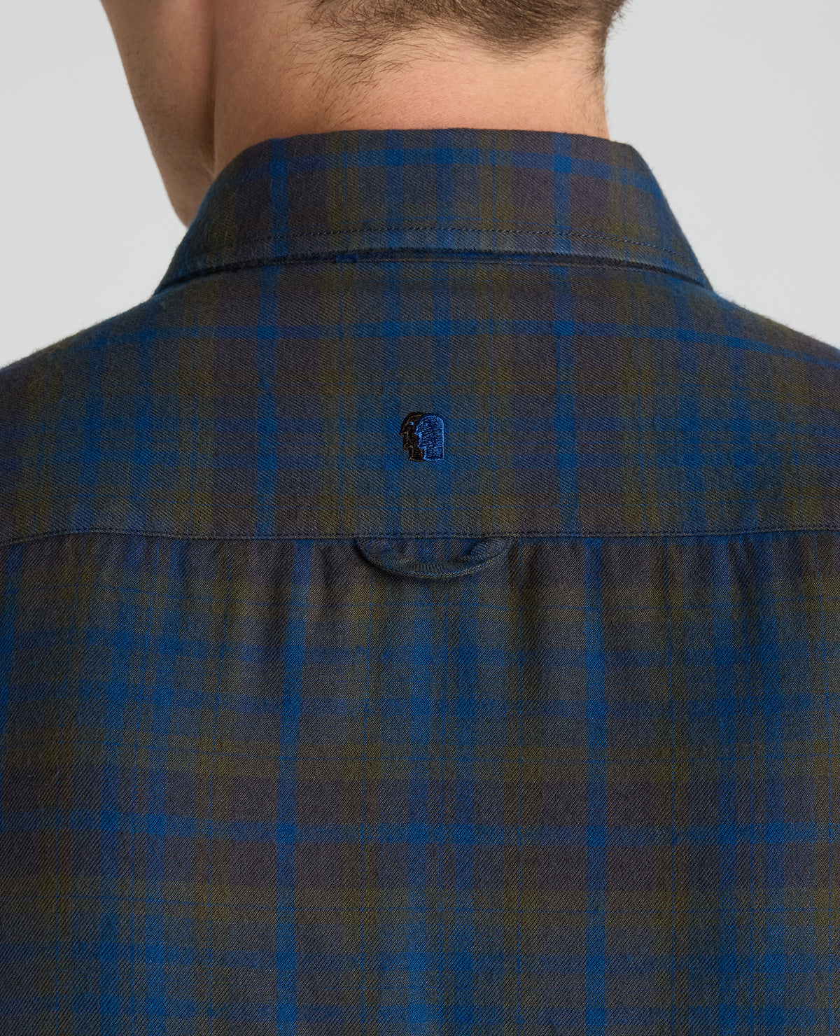 Brown Plaid Cotton Blend Shirt