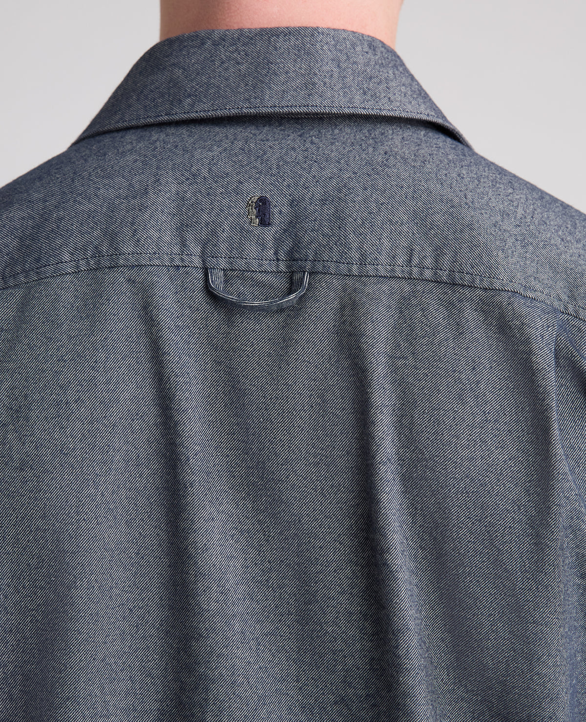 Dark Blue Cotton Stretch Shacket