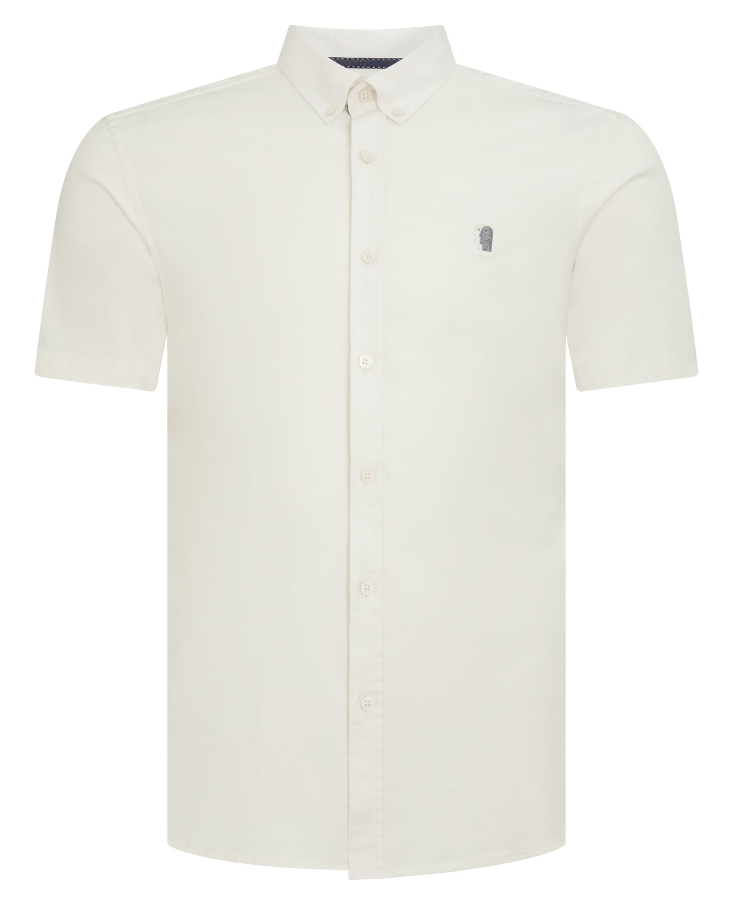 Man wearing a sand Slim fit cotton stretch shirt