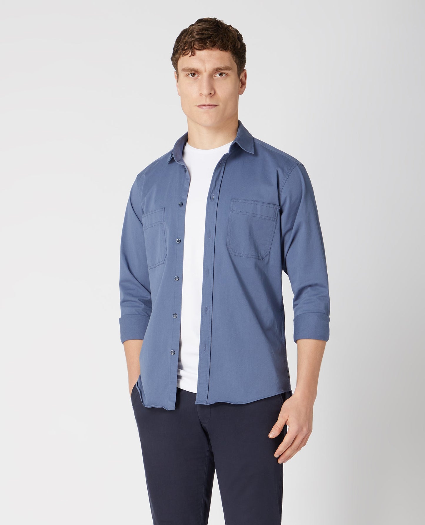 Tapered Fit Cotton Stretch Shirt