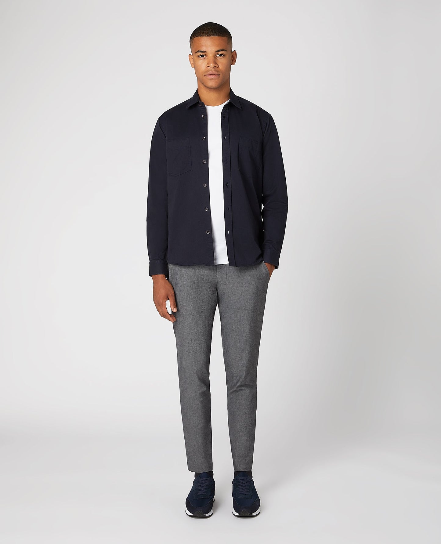 Regular Fit Cotton-Stretch Overshirt
