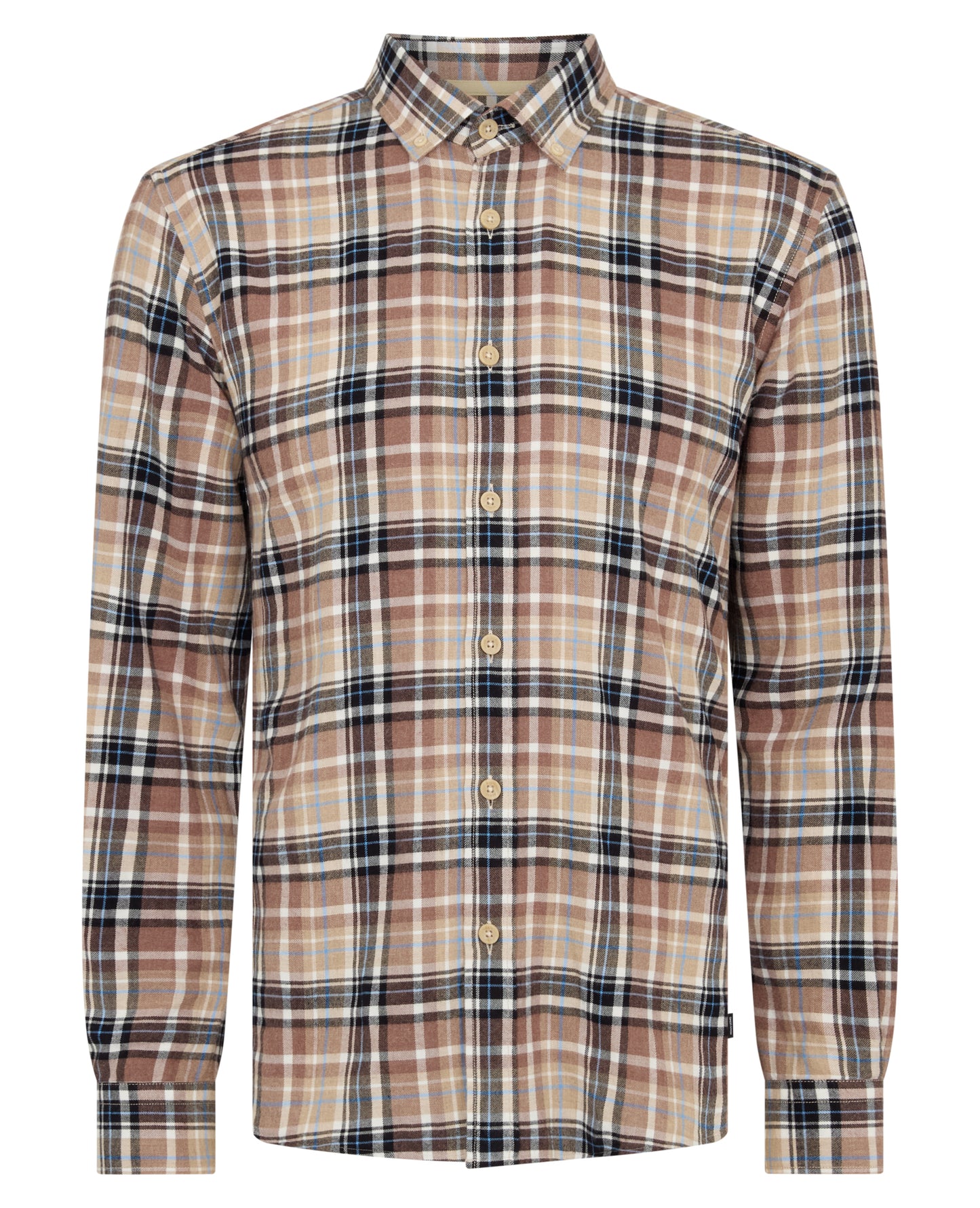 Tapered fit checked cotton shirt