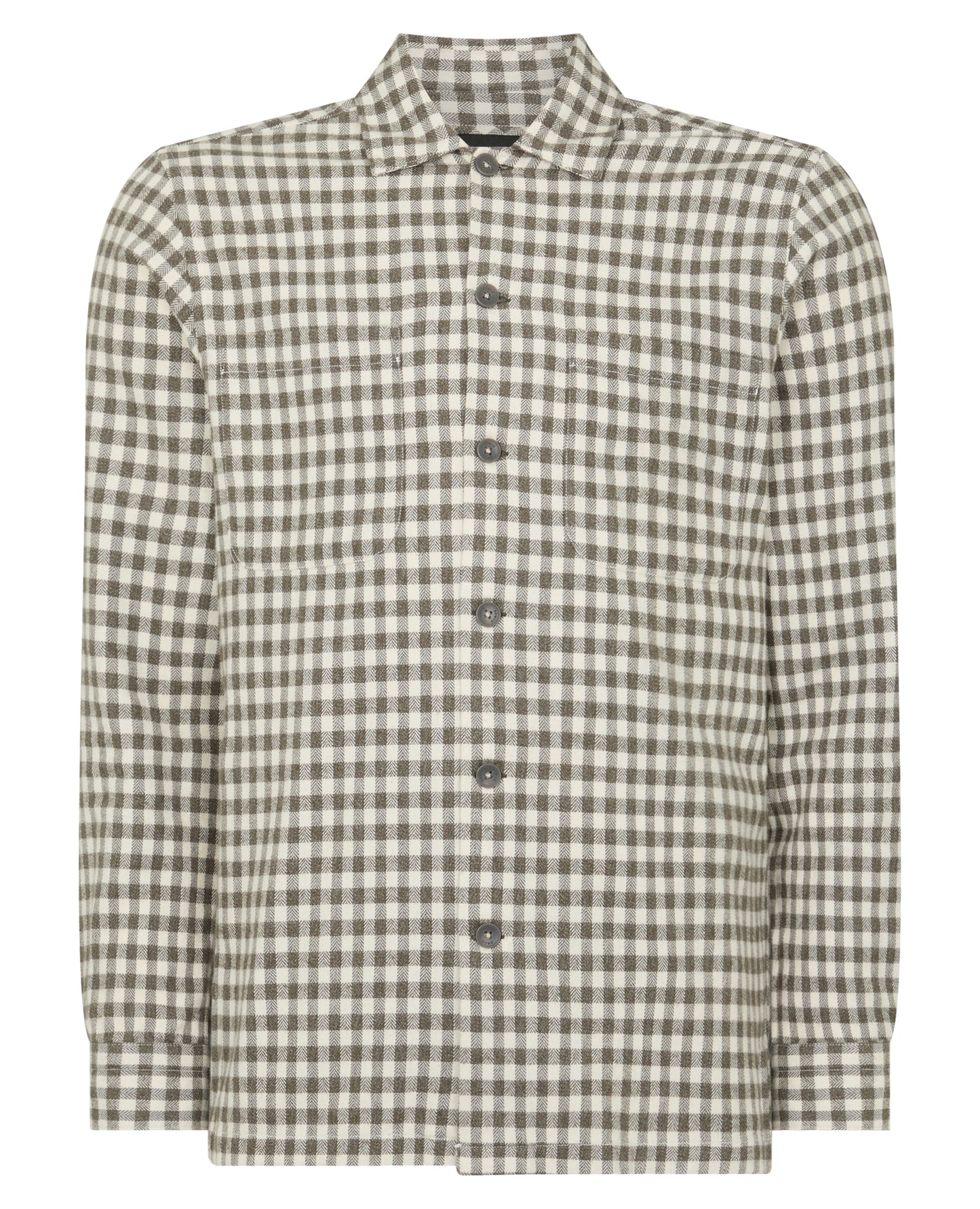 Man wearing a green Tapered Fit Cotton Overshirt