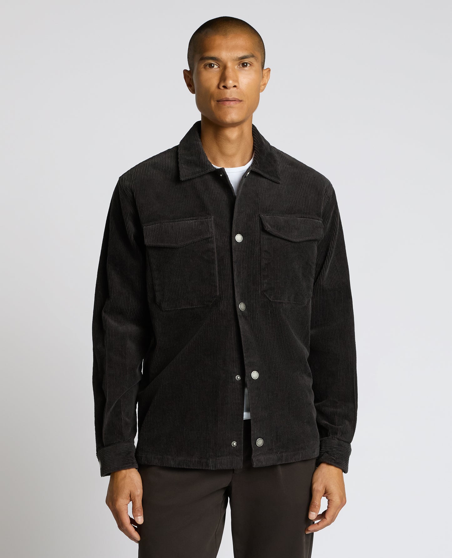 Regular Fit Cord Shacket