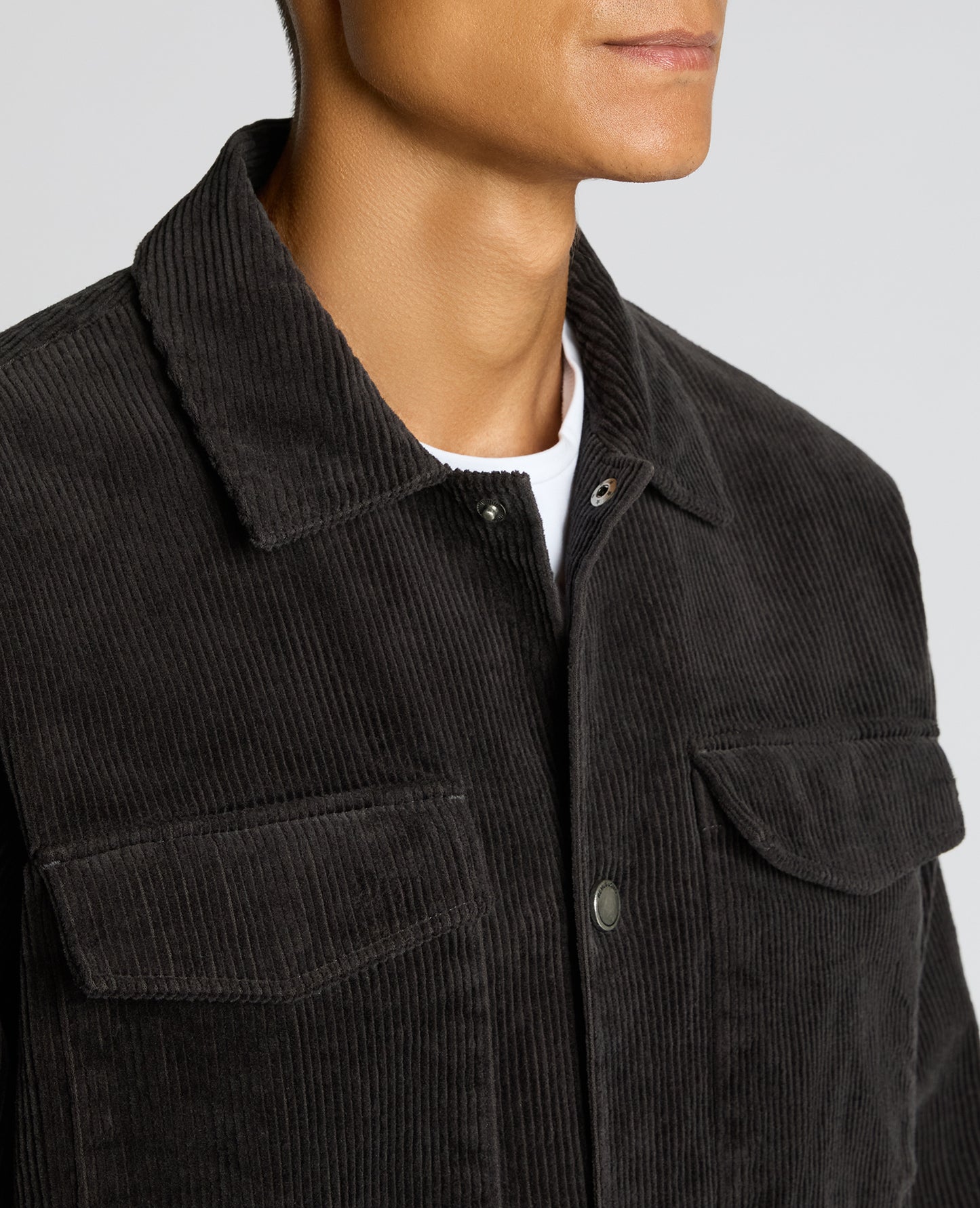 Regular Fit Cord Shacket