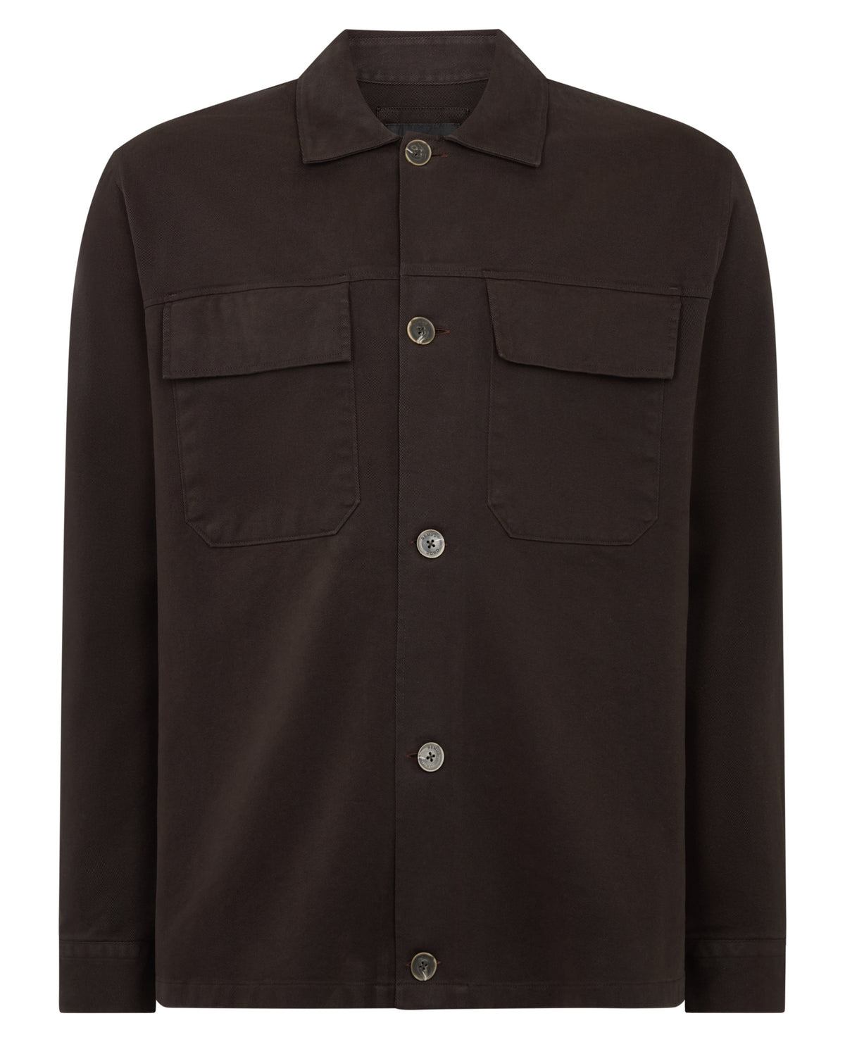 Man wearing a brown Regular Fit Double Pocket Shacket