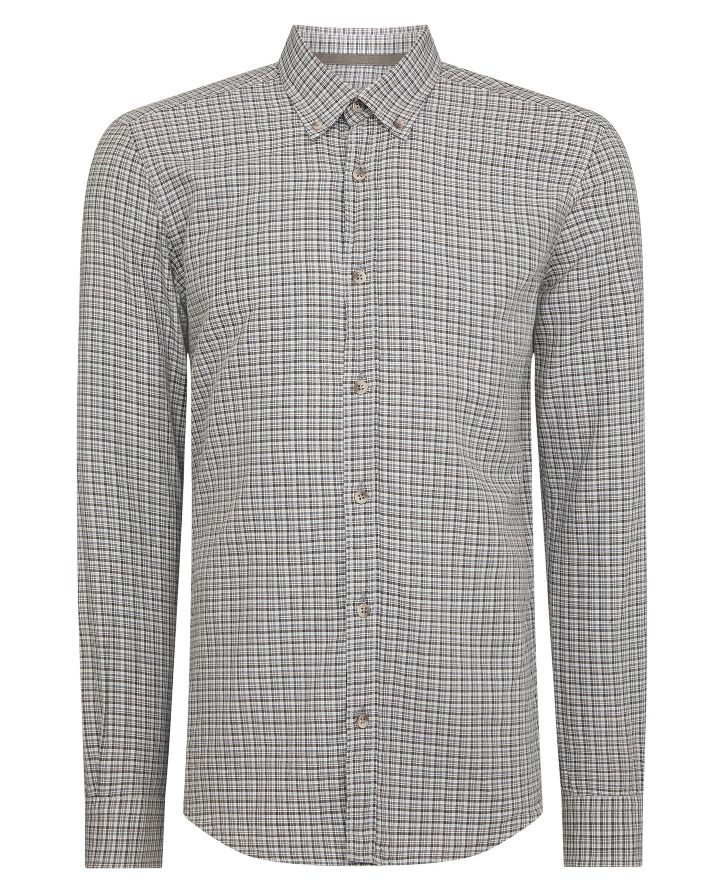 Slim Fit Cotton Micro Check Shirt