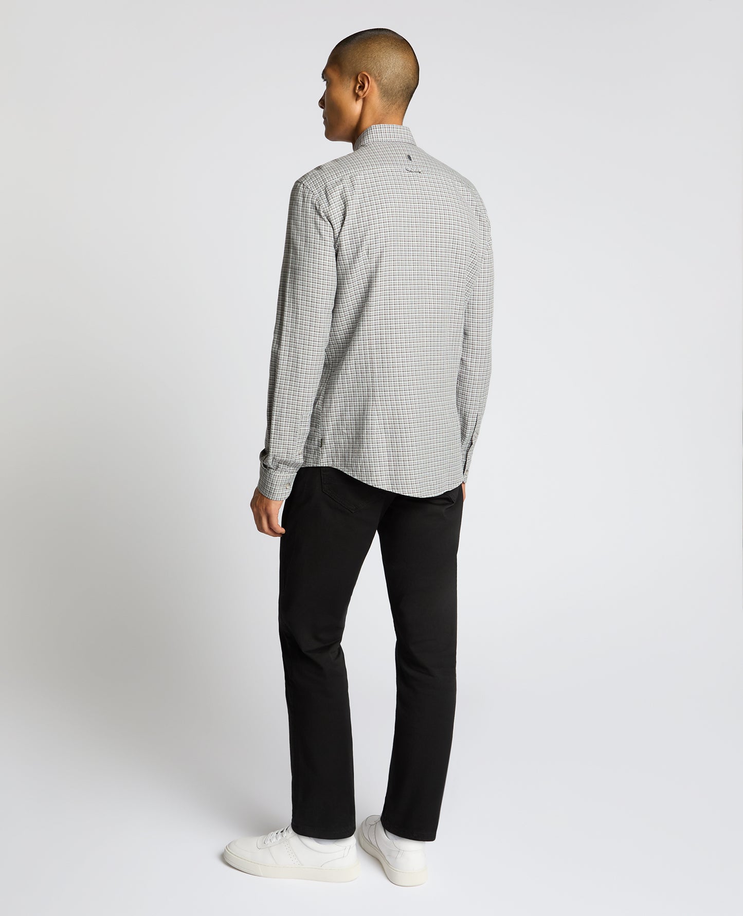 Slim Fit Cotton Micro Check Shirt