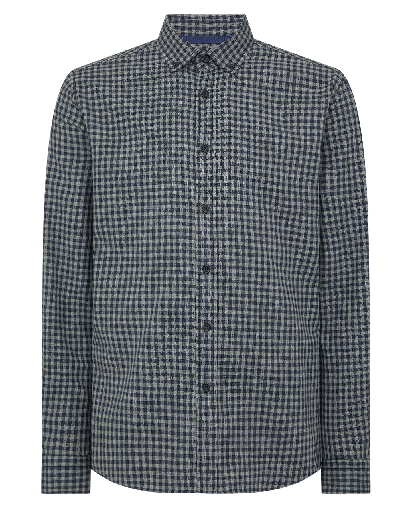 Man wearing a grey Tapered Fit Cotton-Blend Print Shirt