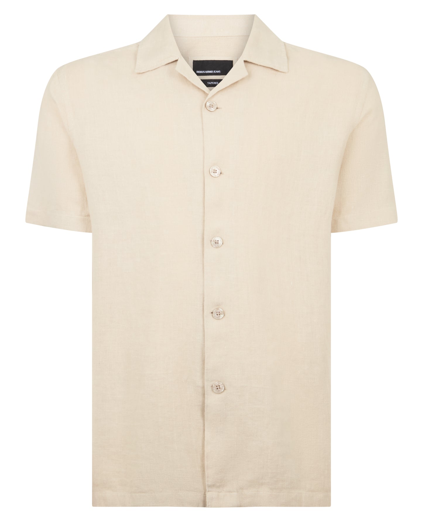 Tapered Fit Short Sleeve Linen Shirt