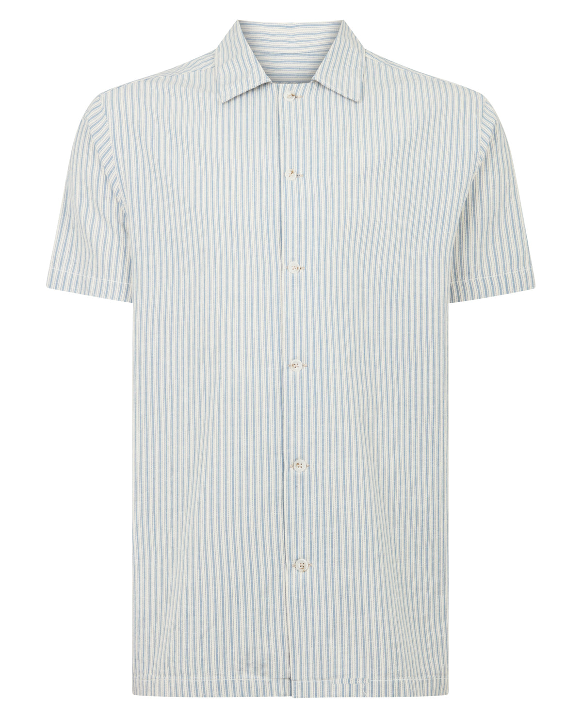 Man wearing a blue casual shirt