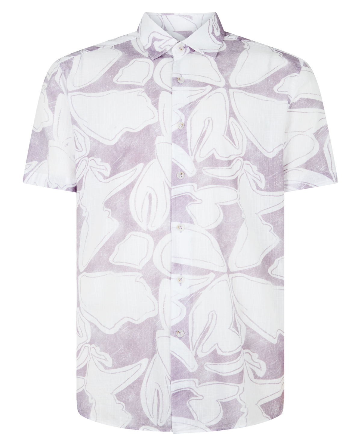 Man wearing a purple casual shirt