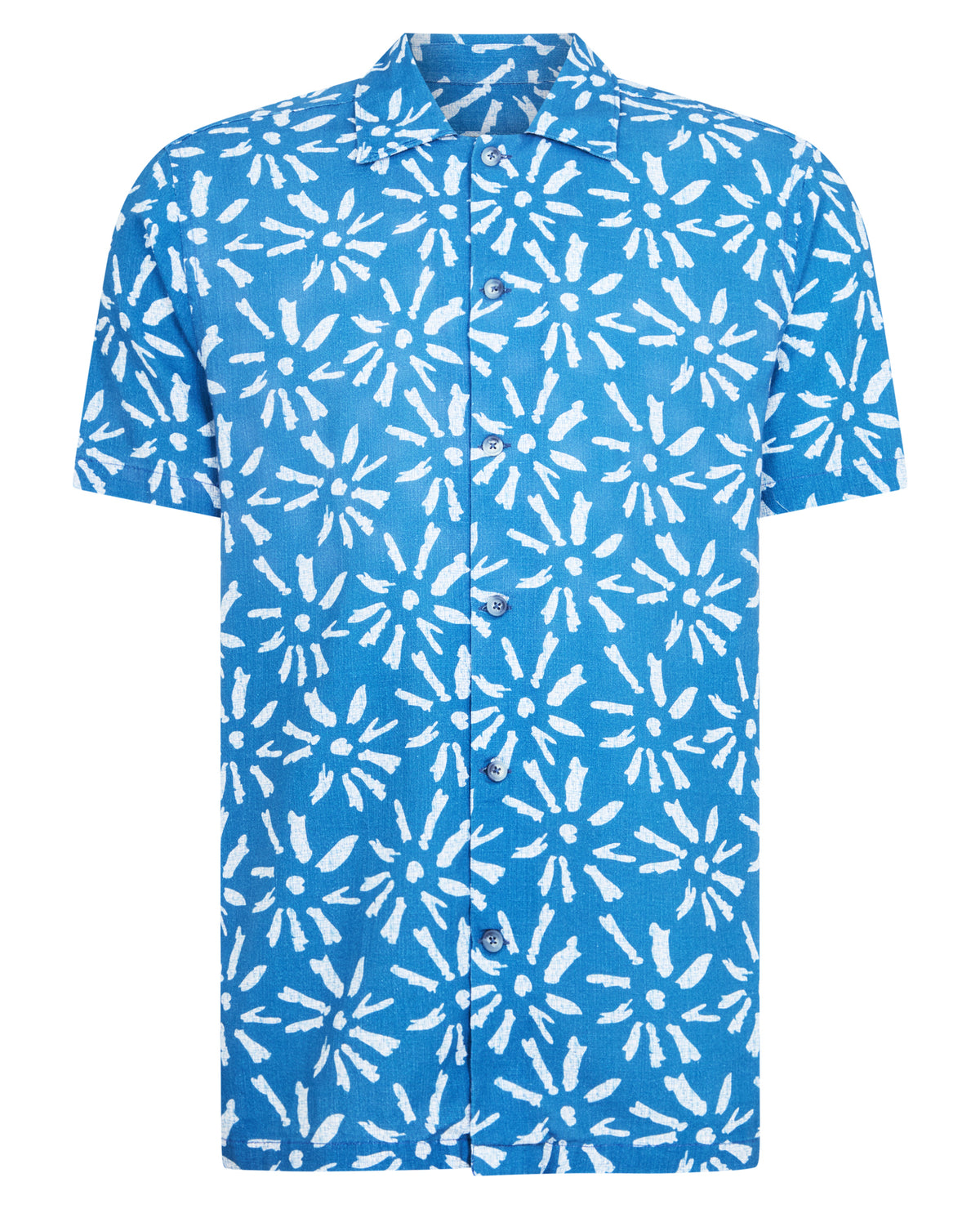 Man wearing a blue casual shirt