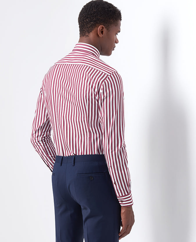 Slim Fit Striped Cotton Shirt