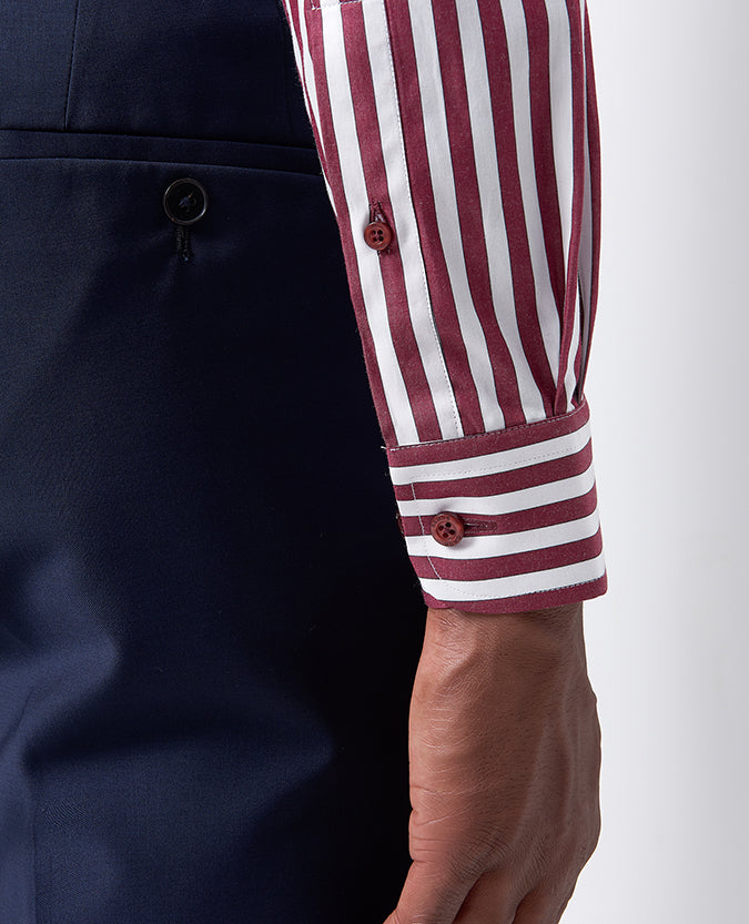 Slim Fit Striped Cotton Shirt