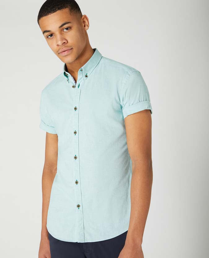 Slim Fit Cotton Short Sleeve Shirt