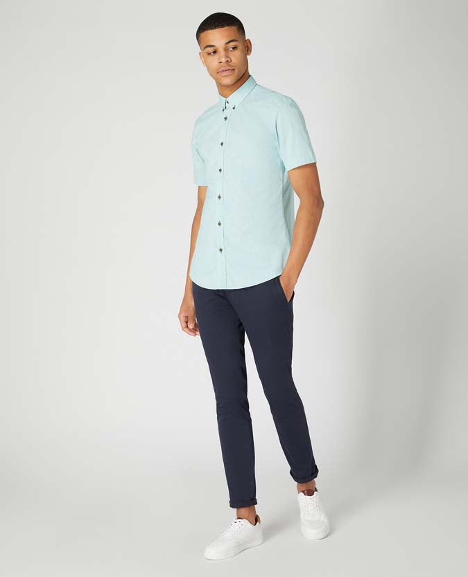 Slim Fit Cotton Short Sleeve Shirt