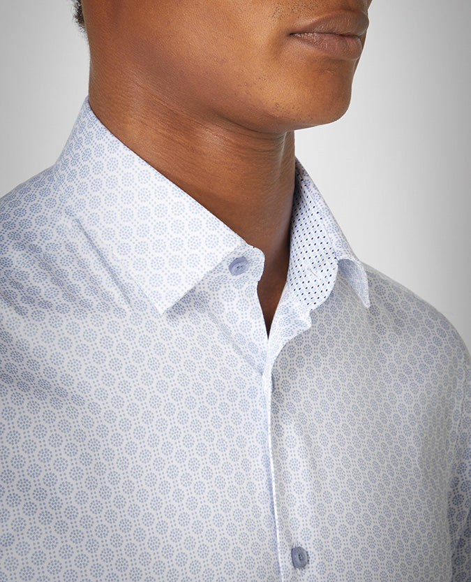 Tapered Fit Printed Cotton Shirt
