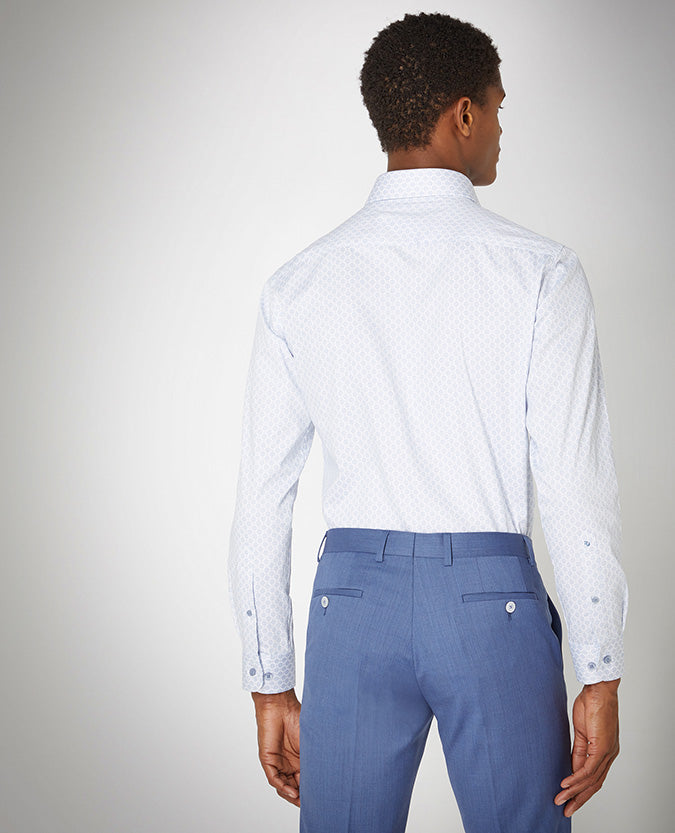Tapered Fit Printed Cotton Shirt