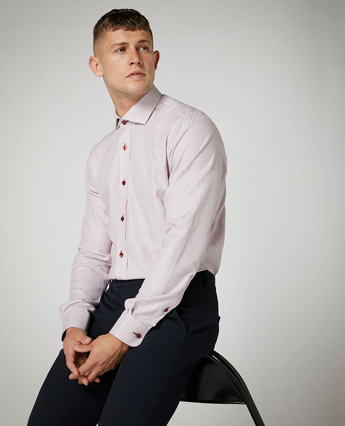 Tapered Fit Printed Cotton Shirt