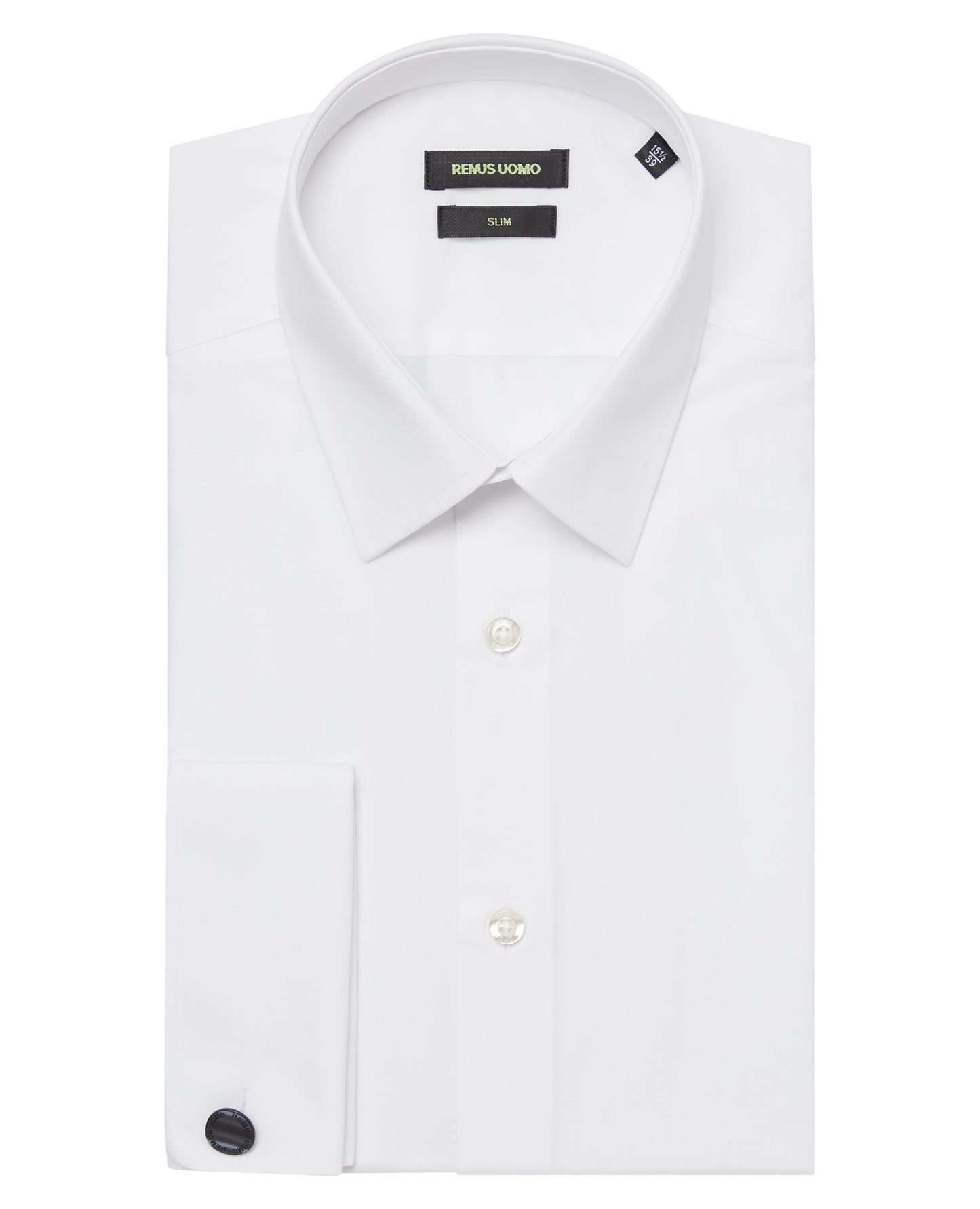 Man wearing a white Slim Fit Cotton-Blend Shirt