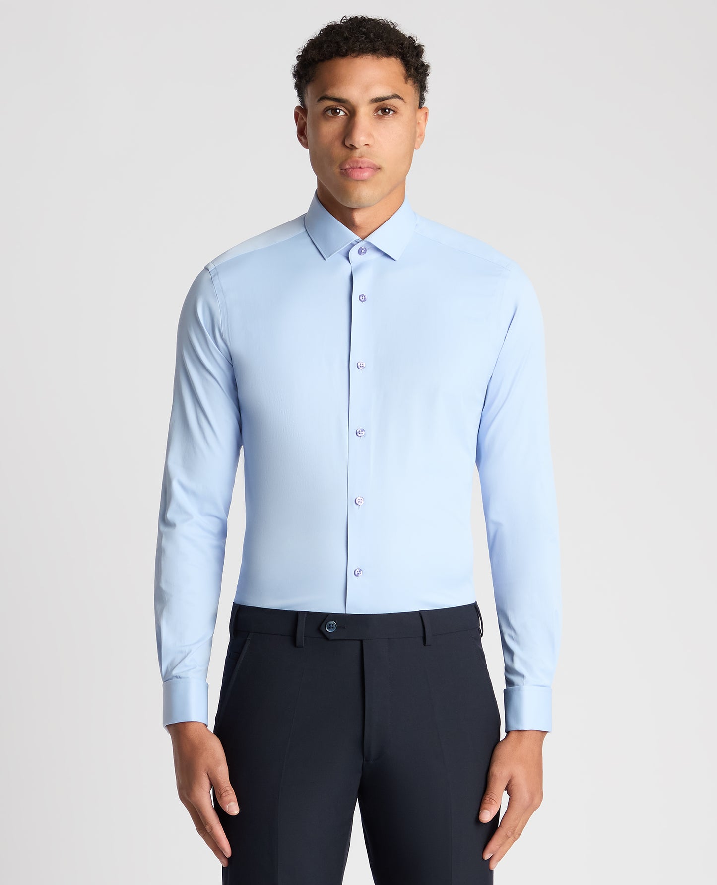 Slim Fit Cotton Stretch Double Cuff Shirt