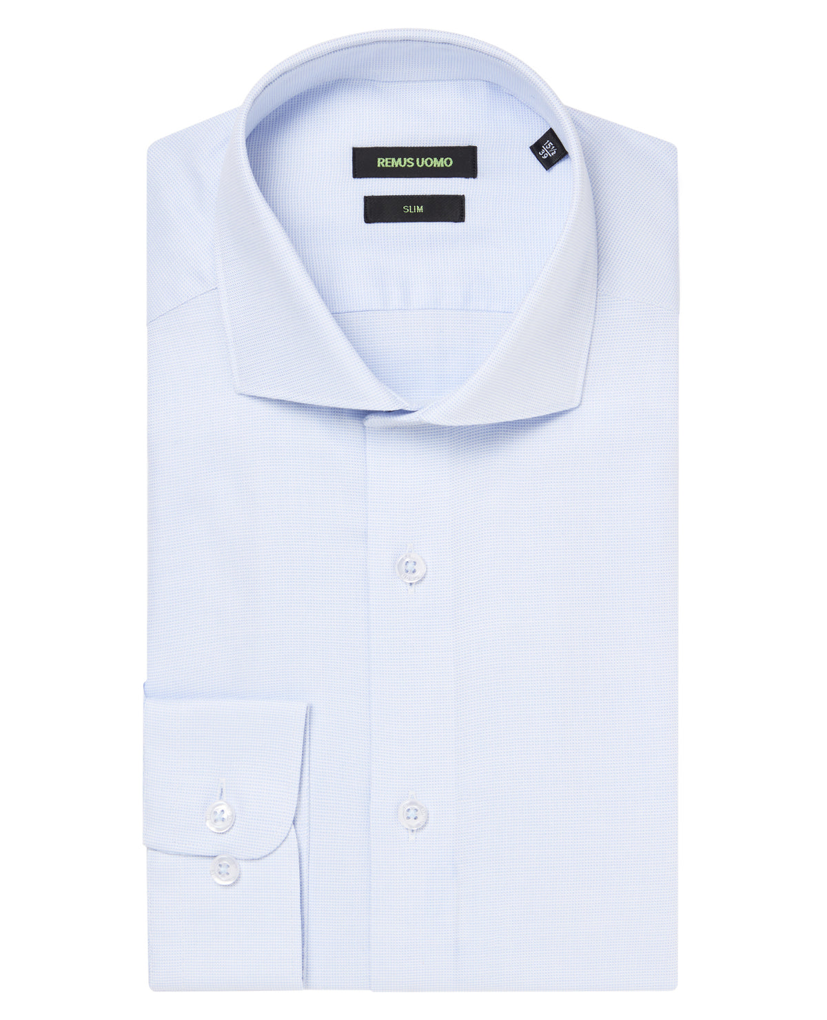 Man wearing a blue Slim Fit Cotton Shirt