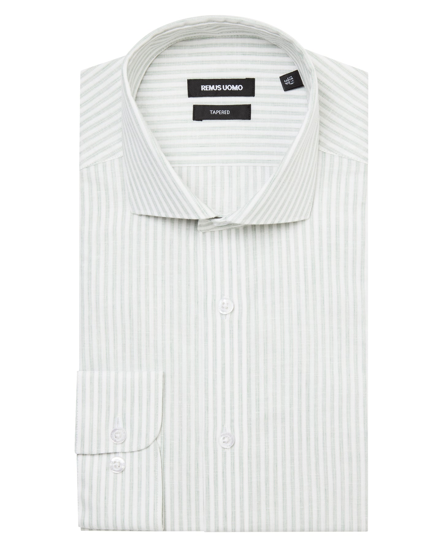 Tapered Fit Cotton-Linen Stripe Shirt