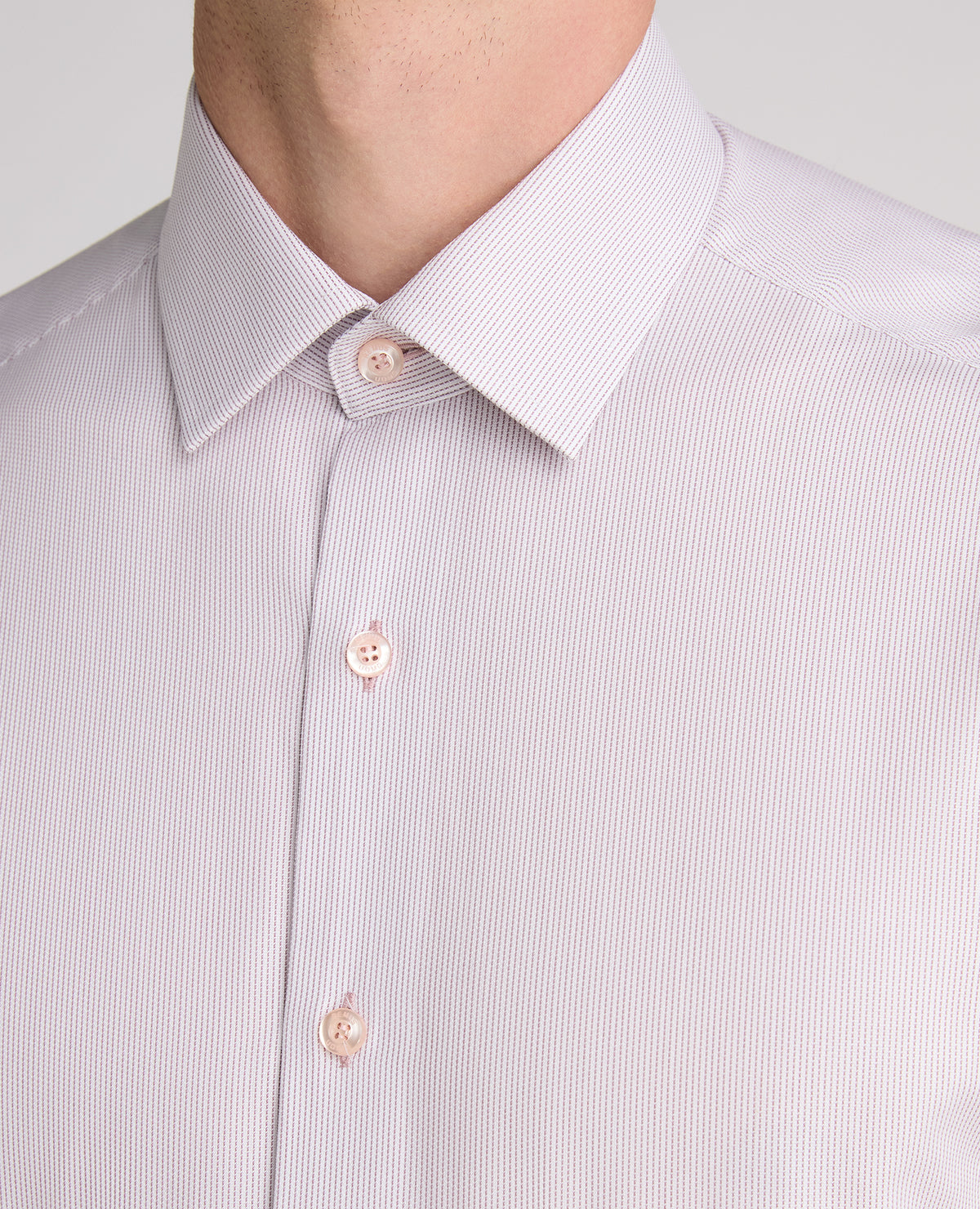 Pink Tapered Fit Vertical Stripe Cotton Shirt