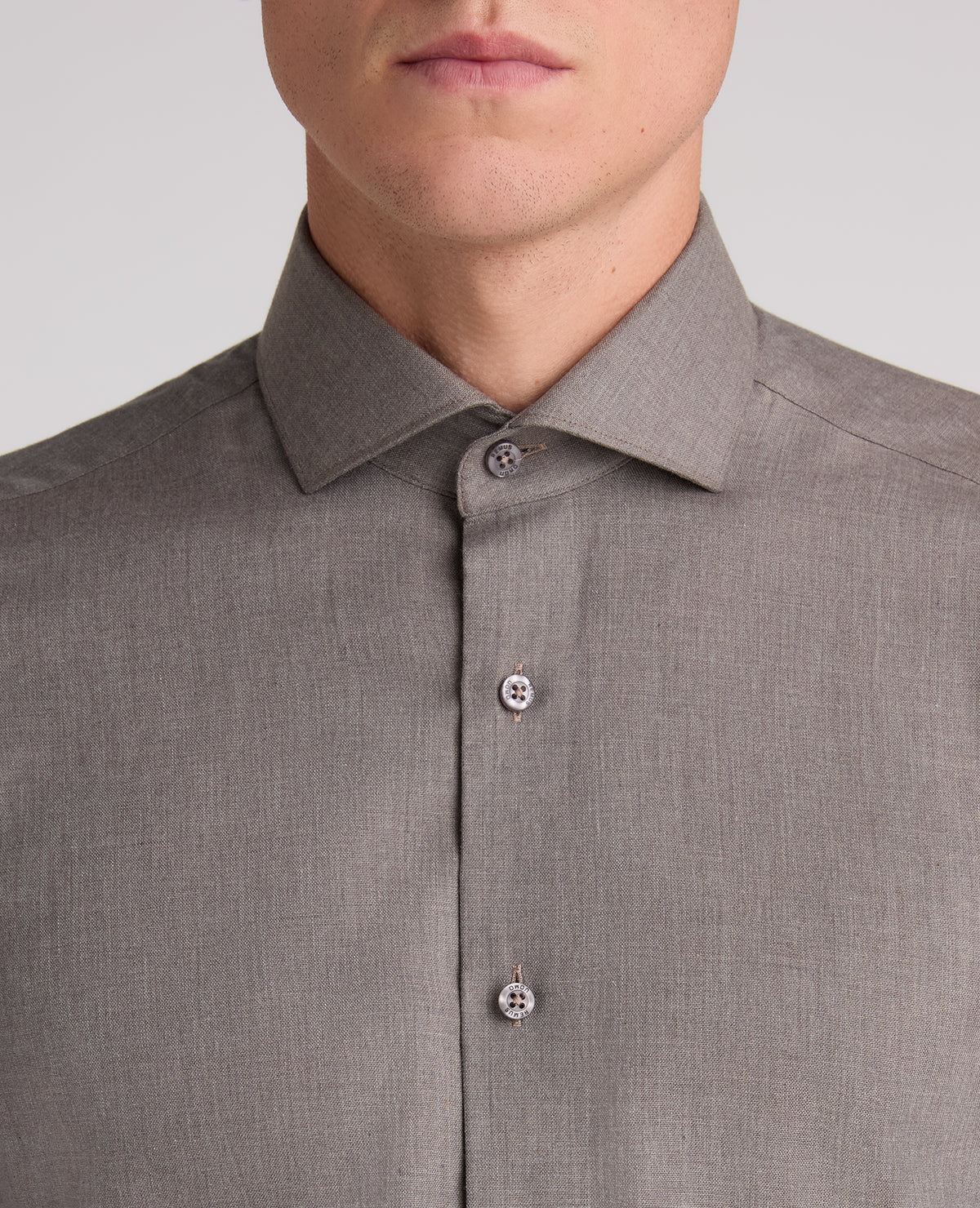 Light Brown Tapered Fit Cotton Shirt