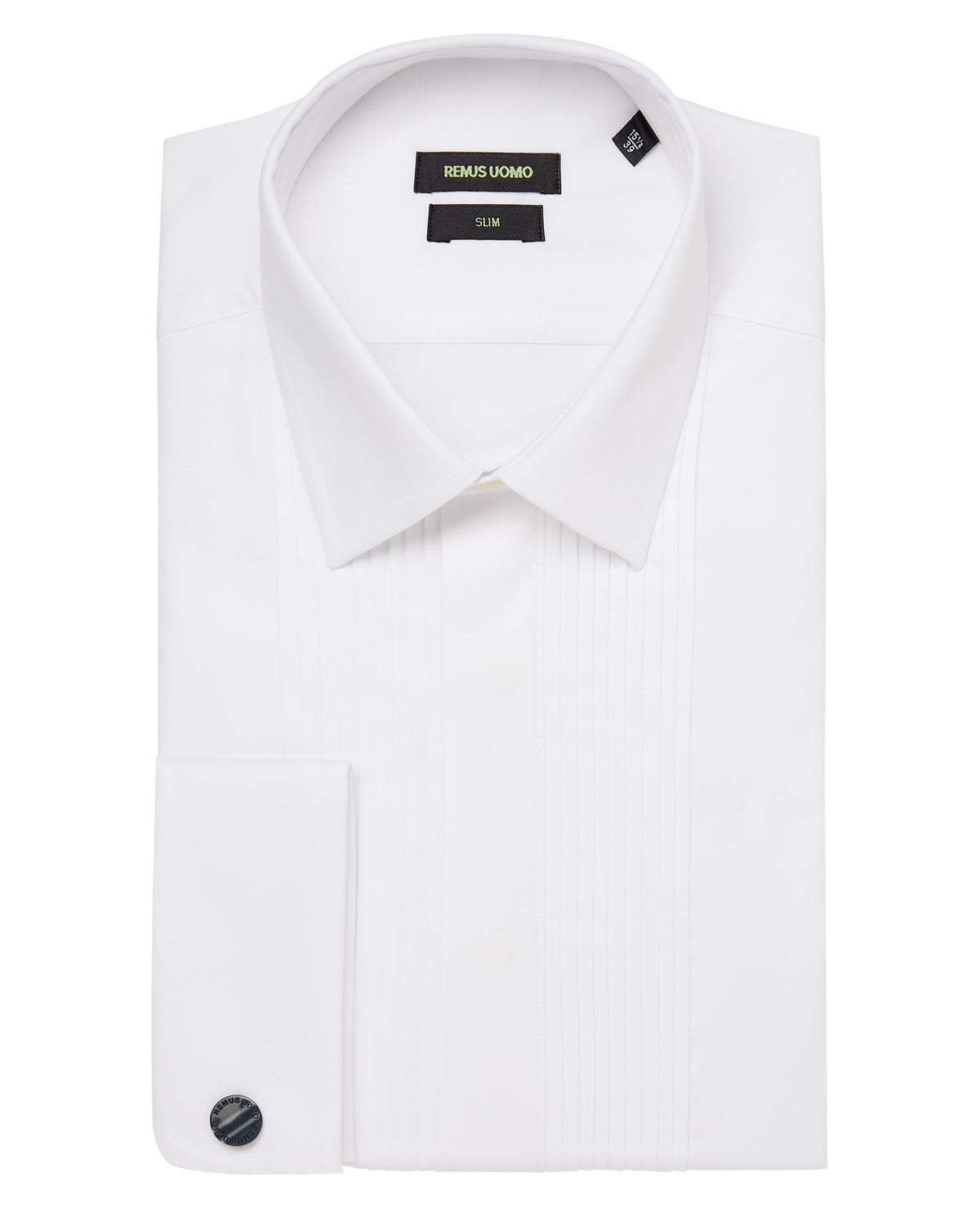 Man wearing a white Slim fit Cotton-Blend Shirt