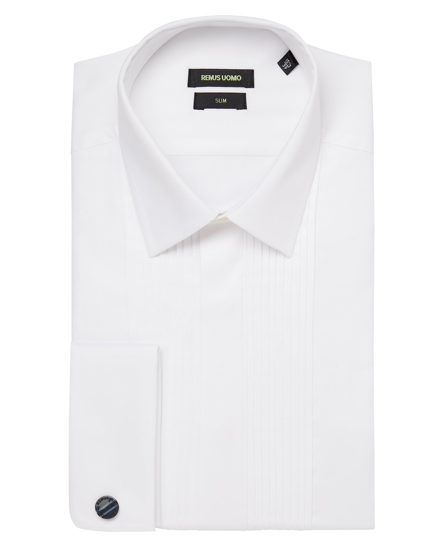 Man wearing a white Slim fit Cotton-Blend Shirt