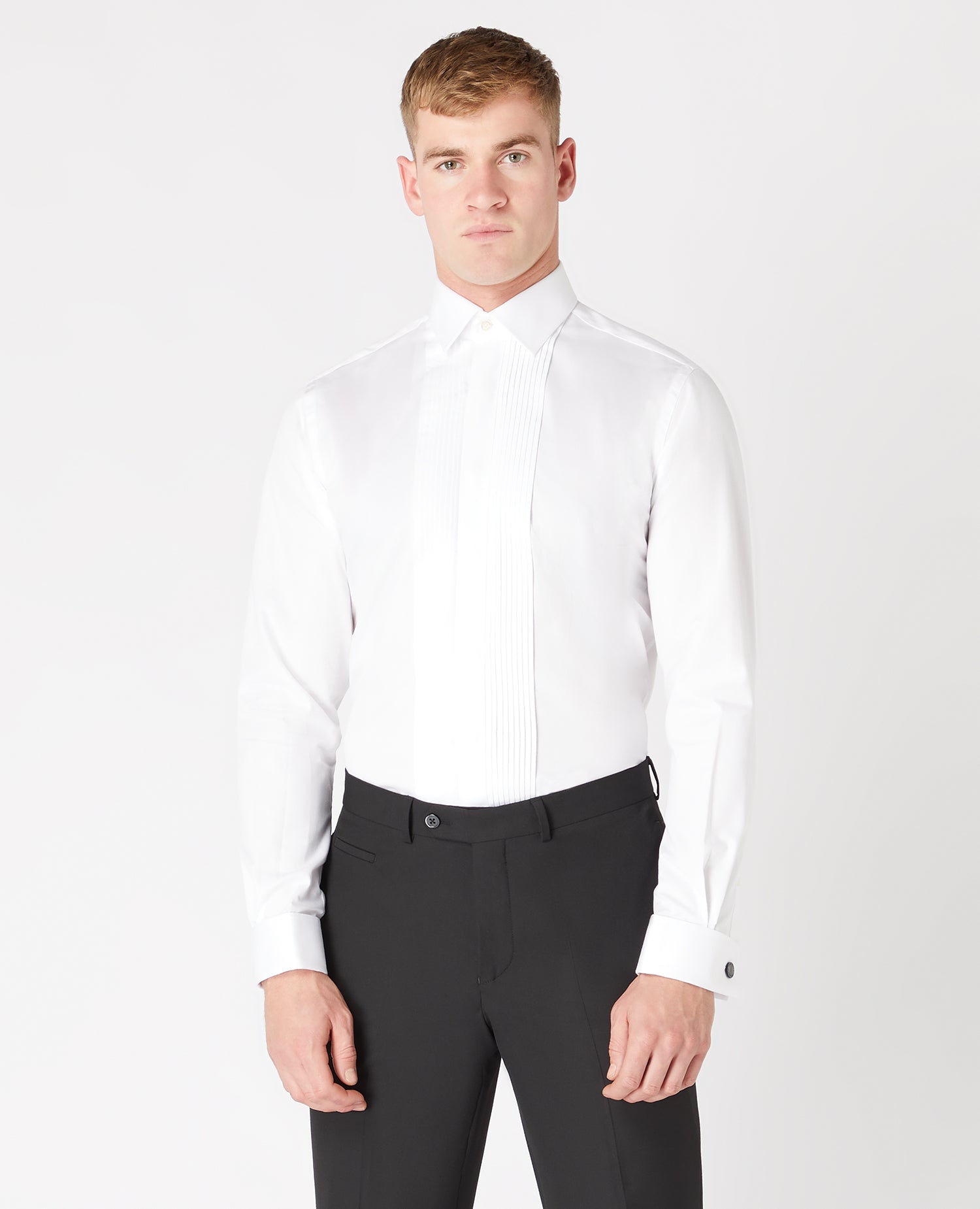 Tapered Fit Cotton-Blend Dress Shirt – Remus Uomo Tapered Fit Cotton-Blend Dress Shirt – Remus Uomo