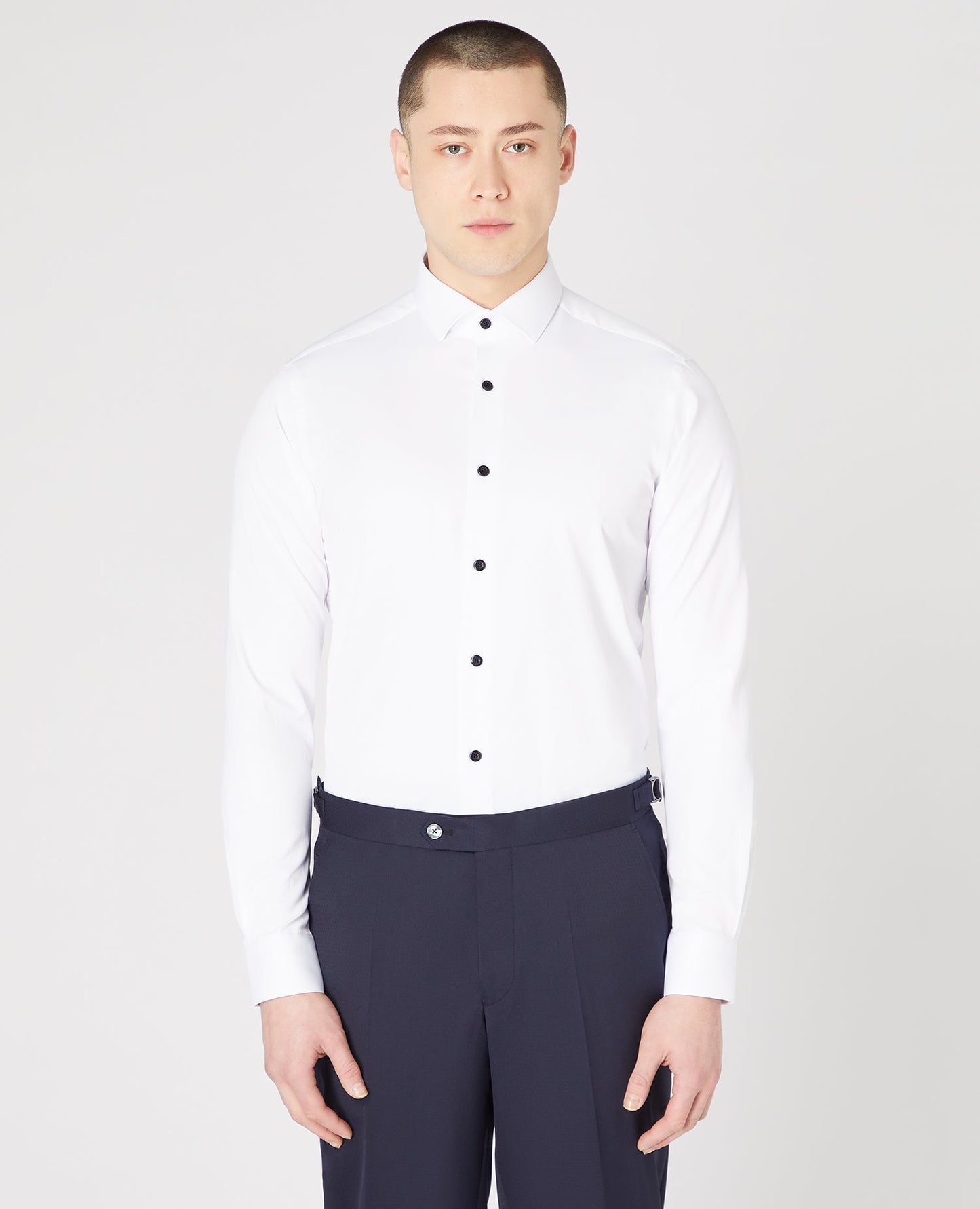 Man wearing a white Slim Fit Formal Shirt