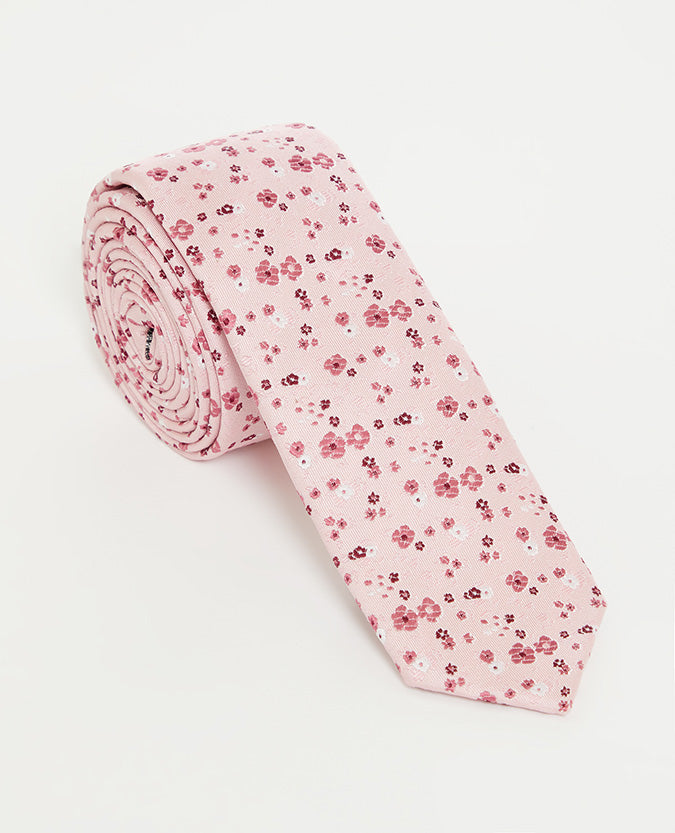 Floral Microfibre Narrow Tie