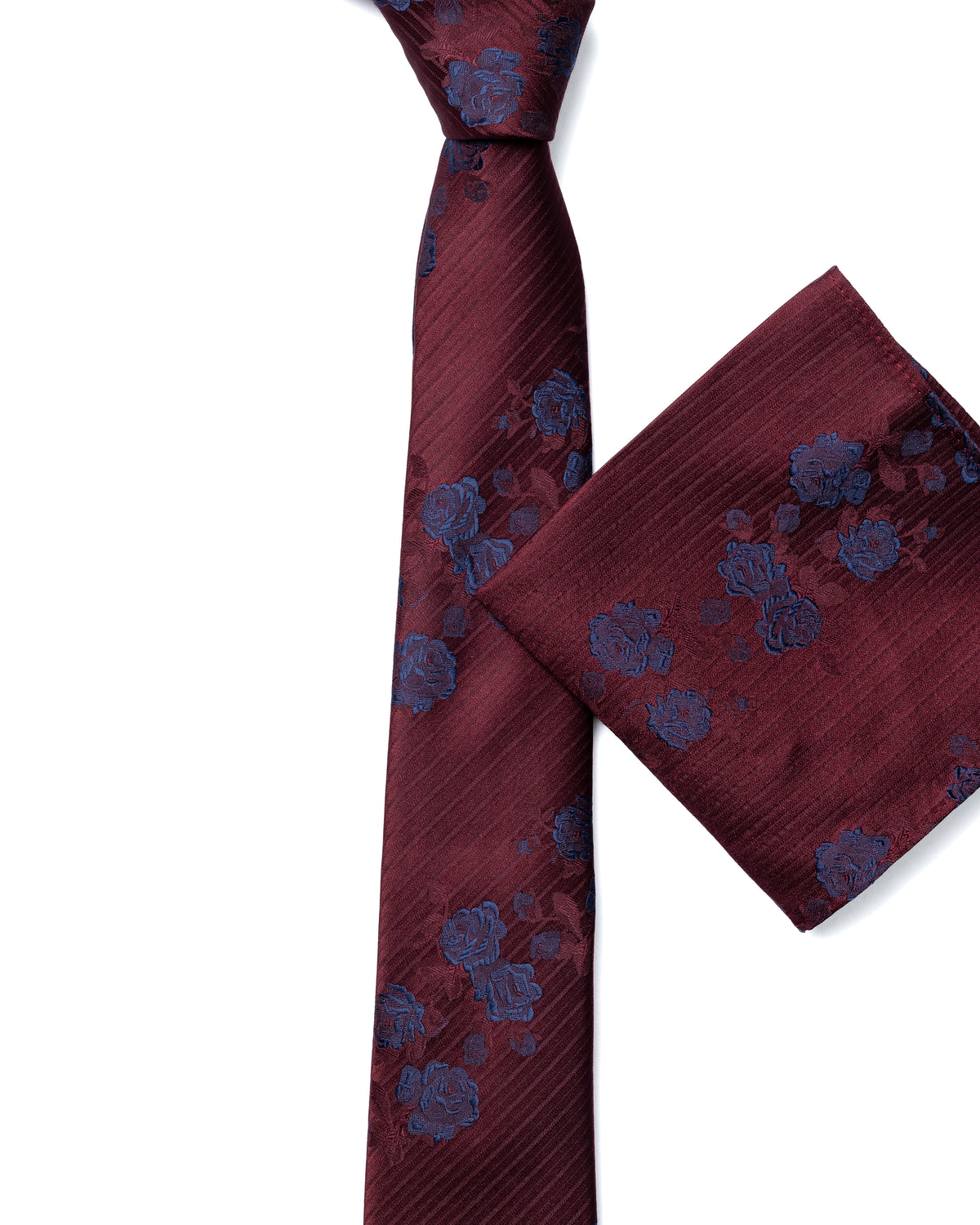 Dark Red Floral Tie