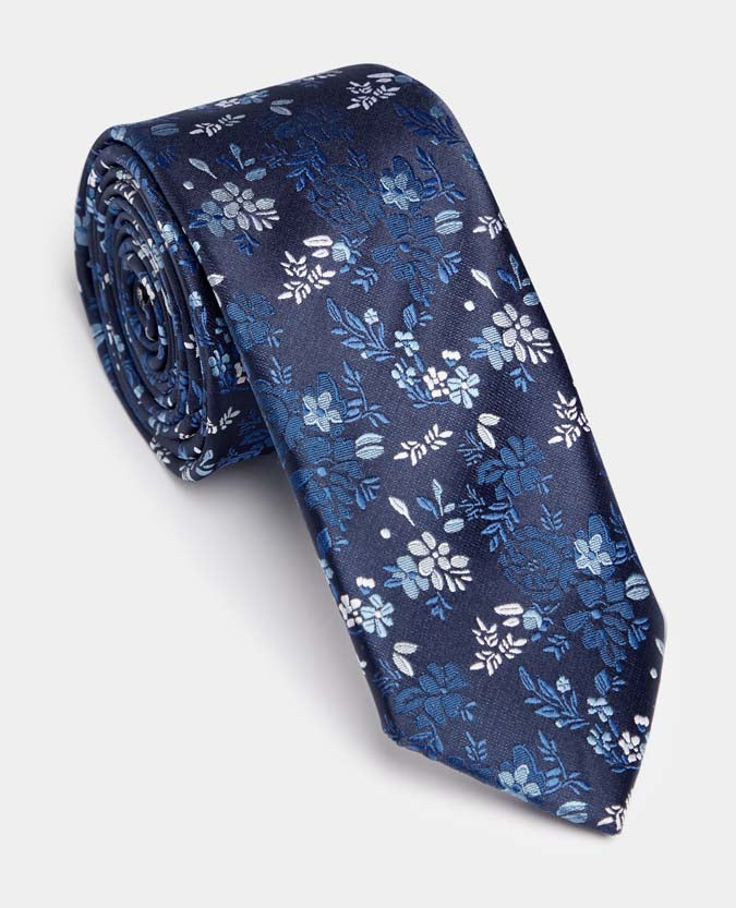 Floral Microfibre Narrow Tie