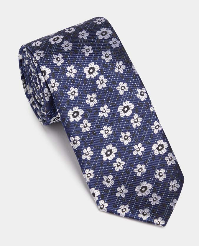Floral Microfibre Narrow Tie