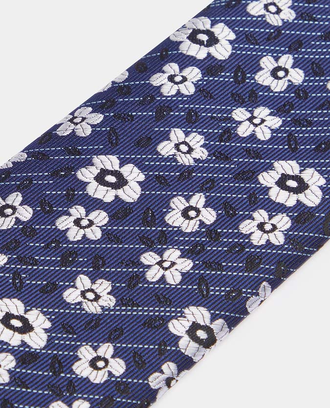 Floral Microfibre Narrow Tie