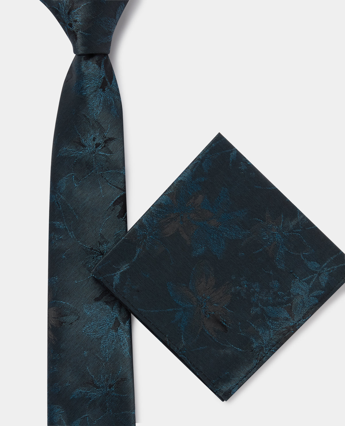Man wearing a blue Shaded Floral Print Tie