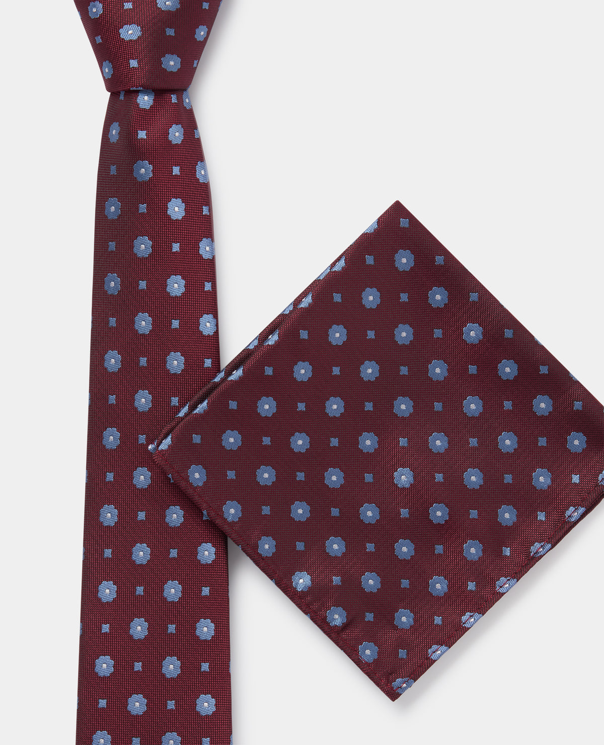 Man wearing a red Micro-Pattern Print Tie