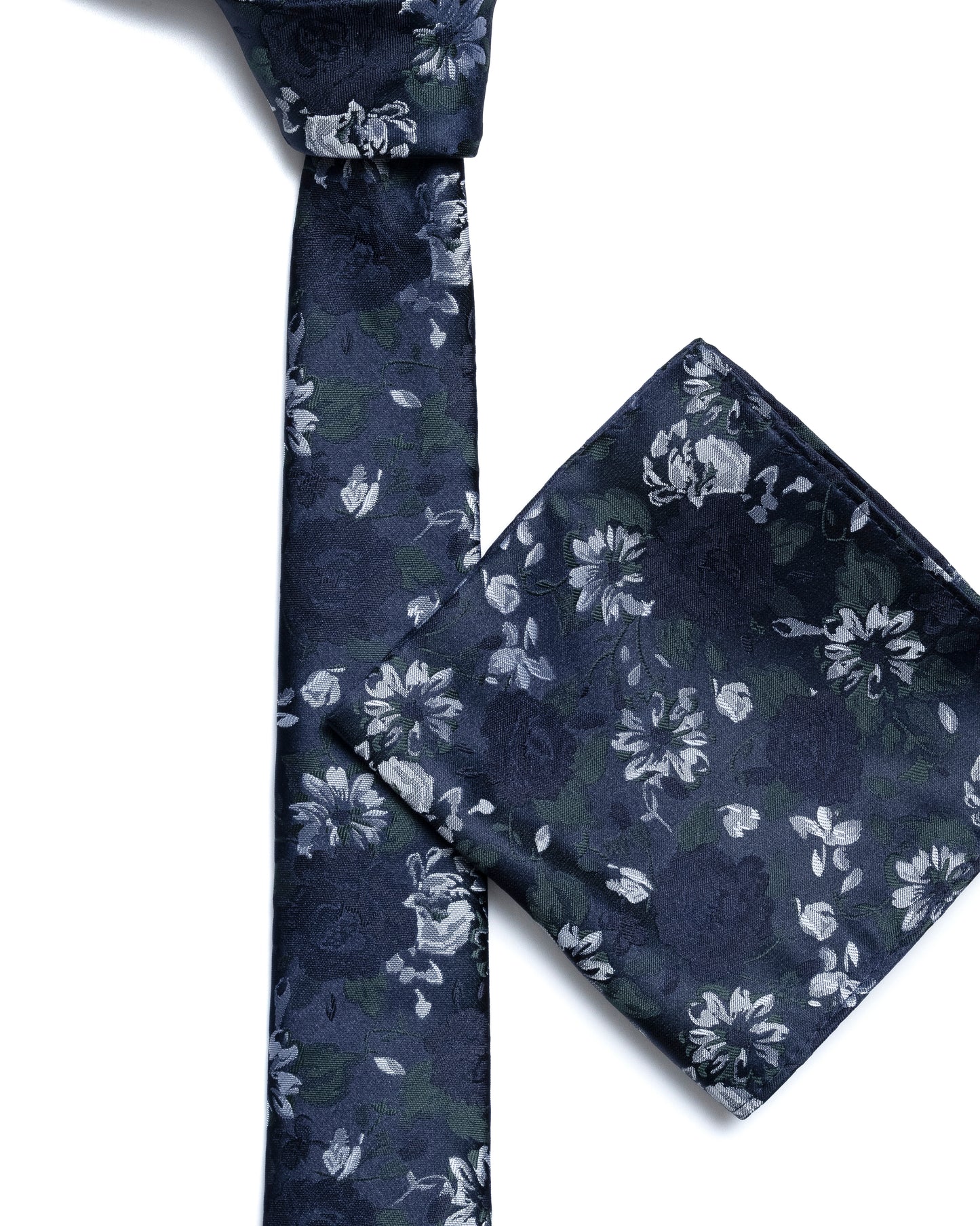 Green Floral Foliage Print Tie